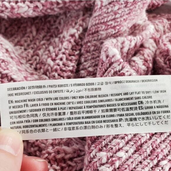 🔹️Abercrombie & Fitch Pink Variegated Knit Oversized Long Sleeve Sweater Medium - Picture 9 of 9